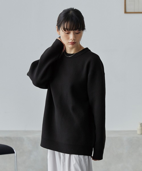MONO-MART(モノマート)の「リバーシブルダブルフェイスリンキングニット(ニット/セーター・レディース・ブラック/ダークネイビー/ダークグレー/ブラウン/アイボリー・L/M)」の19枚目の写真