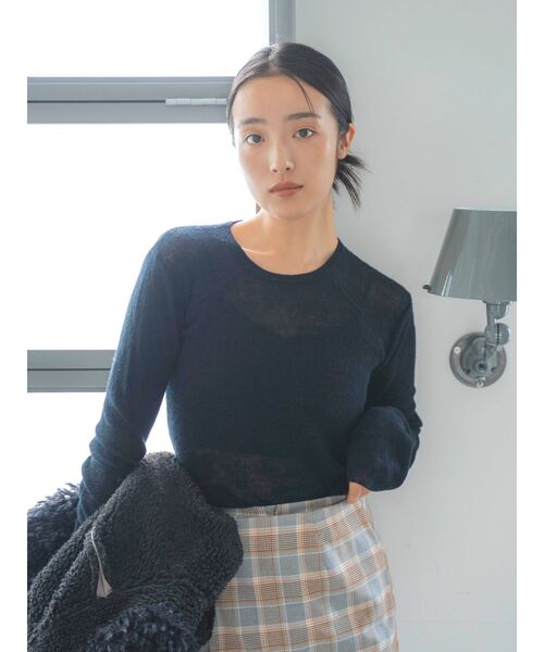 Ungrid（アングリッド）の「シアーフィットニット（ニット/セーター・レディース・アイボリー/ライトグレー/ブラック/ブルー/パープル・FREE）」の21枚目の写真