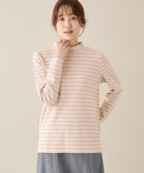 DECOY SINCE 1981(デコイシンスイチキュウハチイチ)の「オーガニックコットンボーダープルオーバー(Tシャツ/カットソー・レディース・オレンジ/モカ/ネイビー/サックスブルー・M/L/LL)」の4枚目の写真