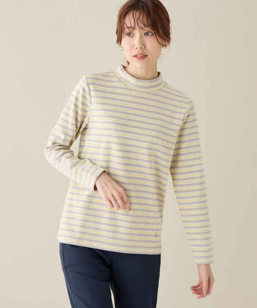 DECOY SINCE 1981(デコイシンスイチキュウハチイチ)の「オーガニックコットンボーダープルオーバー(Tシャツ/カットソー・レディース・オレンジ/モカ/ネイビー/サックスブルー・M/L/LL)」の2枚目の写真