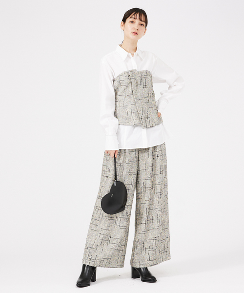 qualite（カリテ）の「【セットアップ対応可能】ツイードビスチェ（キャミソール・レディース・ブラック・フリー）」の2枚目の写真