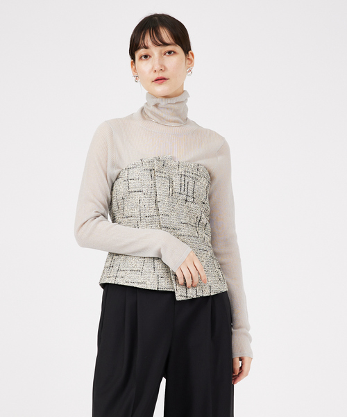 qualite（カリテ）の「【セットアップ対応可能】ツイードビスチェ（キャミソール・レディース・ブラック・フリー）」の3枚目の写真