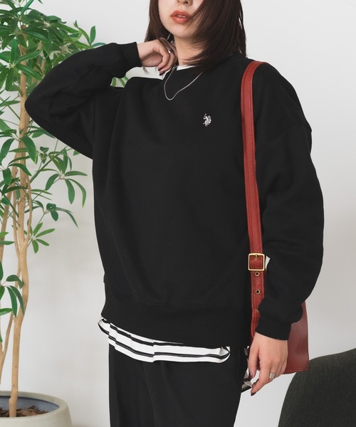 U.S. POLO ASSN.(ユーエスポロアッスン)の「【U.S. POLO ASSN./ユーエスポロアッスン】裏起毛 クルーネック スウェットトレーナー ワンポイント ブランドロゴ(スウェット・レディース・ベージュ/ブラック/ネイビー/ピンク/グリーン/アイボリー・MEDIUM/LARGE)」の17枚目の写真
