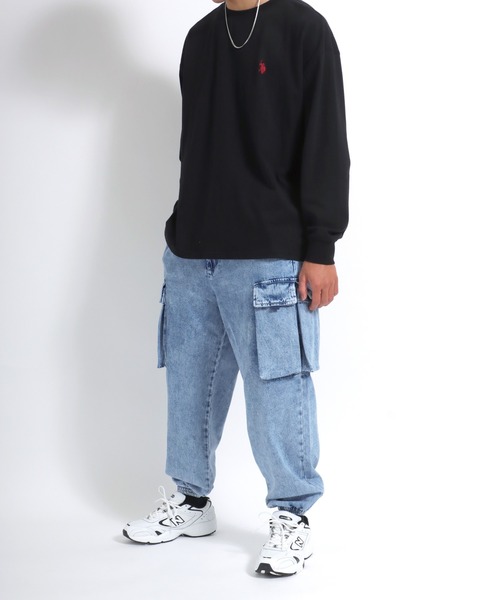 【セール】ツイル・デニム ワイドシルエットカーゴジョガーパンツ メンズ レディース（カーゴパンツ）｜Salong hameu（サロン ハミュー）