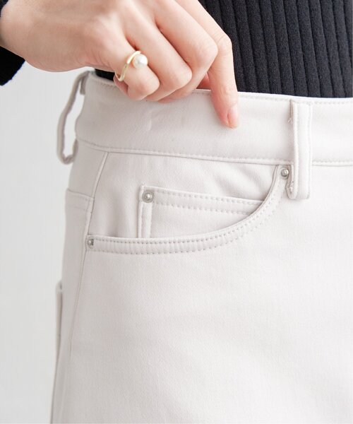 ikka（イッカ）の「ボンディングロングスカート（スカート・レディース・ブラック/オフホワイト/ブルー系その他/ベージュ・S/M/L）」の15枚目の写真