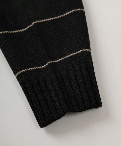 BEVERLY HILLS POLO CLUB（ビバリーヒルズポロクラブ）の「【BEVERLY HILLS POLO CLUB/ビバリーヒルズポロクラブ】ワンポイントロゴ刺繍＆フェイクレザー ジップタグデザイン ハーフジップ長袖ニット/オーバーサイズ（ニット/セーター・メンズ・ブラック/ワイン/ブラック系その他/クリーム/モカ/ダークネイビー・XL/L/M）」の13枚目の写真