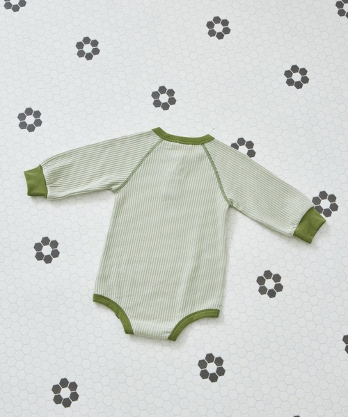 pairmanon（ペアマノン）の「ワッフル 配色ヘンリーネック ロンパース（ロンパース・キッズ・ピンク/ブルー/ブラウン/ベージュ/ミント・70/80）」の13枚目の写真