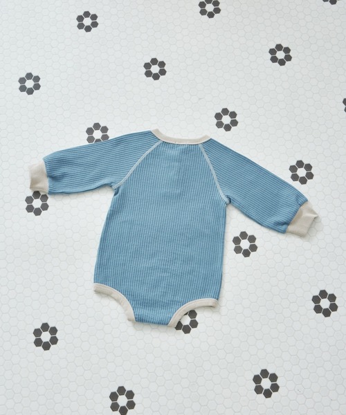 pairmanon（ペアマノン）の「ワッフル 配色ヘンリーネック ロンパース（ロンパース・キッズ・ピンク/ブルー/ブラウン/ベージュ/ミント・70/80）」の17枚目の写真