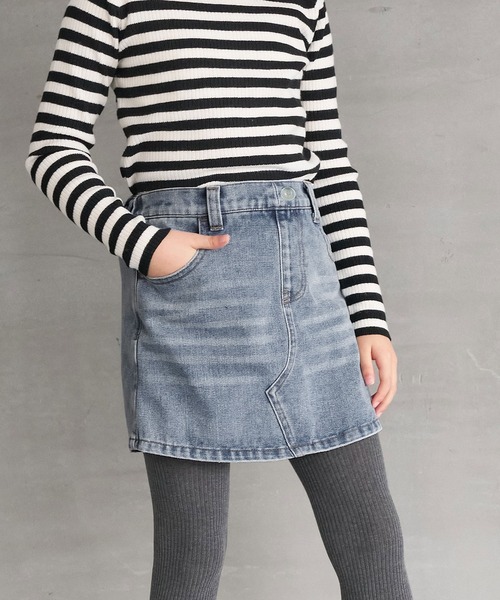 coca(coca)(コカ)の「キッズ ショート丈デニムスカパン(デニムパンツ・キッズ・ブルー・130/120/140/150)」の4枚目の写真