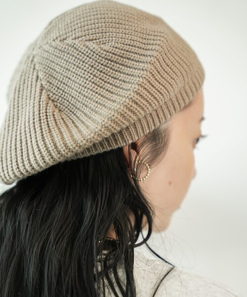 FREAK'S STORE(フリークスストア)の「ニットベレー帽(ハンチング/ベレー帽・レディース・ベージュ/ブラック/その他・ONE SIZE)」の3枚目の写真
