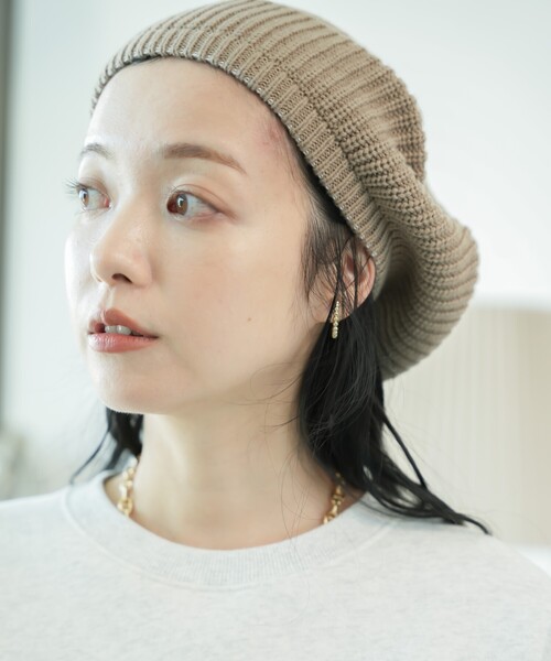 FREAK'S STORE(フリークスストア)の「ニットベレー帽(ハンチング/ベレー帽・レディース・ベージュ/ブラック/その他・ONE SIZE)」の8枚目の写真