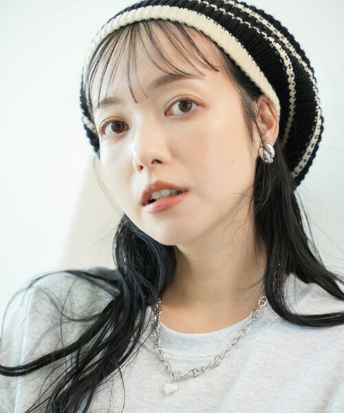 FREAK'S STORE(フリークスストア)の「ニットベレー帽(ハンチング/ベレー帽・レディース・ベージュ/ブラック/その他・ONE SIZE)」の1枚目の写真