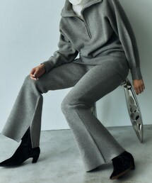 ニットアップスリットパンツ