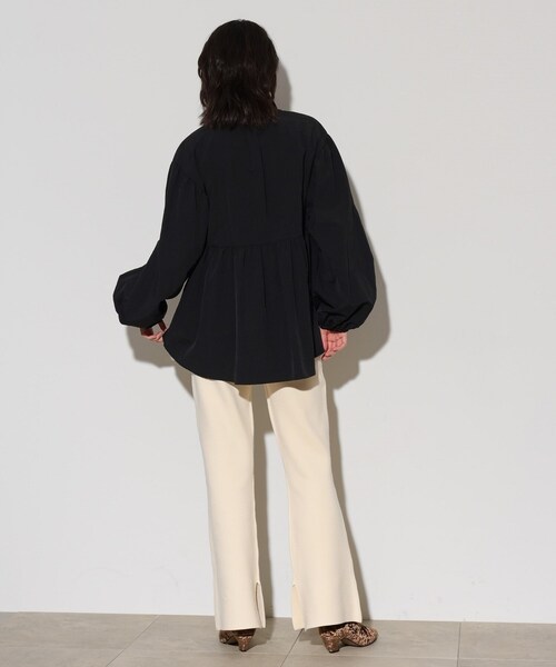 GALLEST（ギャレスト）の「ニットアップスリットパンツ（その他パンツ・レディース・アイボリー/グレー系4/チャコール・38）」の5枚目の写真