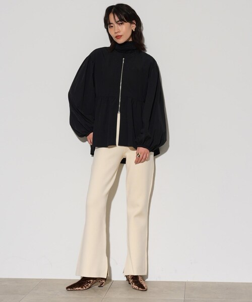 GALLEST（ギャレスト）の「ニットアップスリットパンツ（その他パンツ・レディース・アイボリー/グレー系4/チャコール・38）」の6枚目の写真