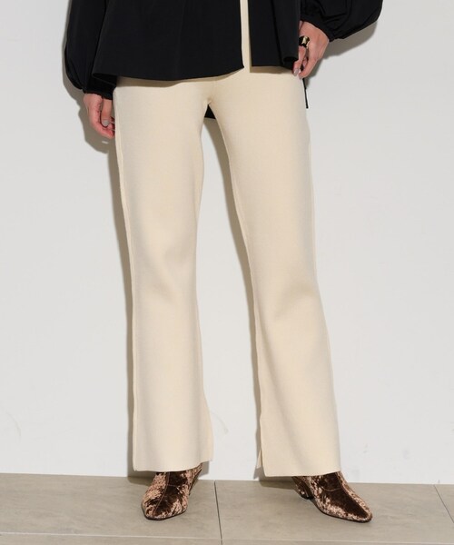 GALLEST（ギャレスト）の「ニットアップスリットパンツ（その他パンツ・レディース・アイボリー/グレー系4/チャコール・38）」の7枚目の写真