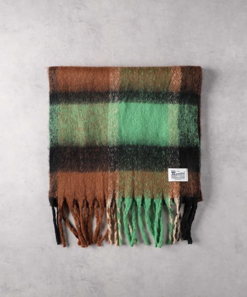 Right-on(ライトオン)の「チェック柄大判ストール(ストール/ショール・レディース・ブラウン/ブルー・ONE SIZE)」の6枚目の写真