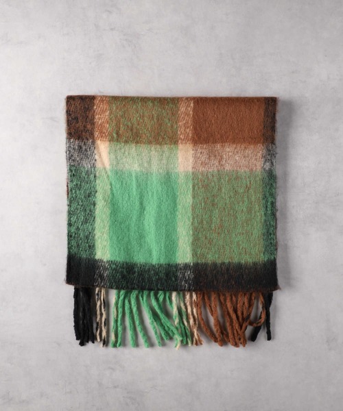 Right-on(ライトオン)の「チェック柄大判ストール(ストール/ショール・レディース・ブラウン/ブルー・ONE SIZE)」の7枚目の写真