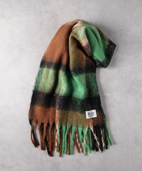 Right-on(ライトオン)の「チェック柄大判ストール(ストール/ショール・レディース・ブラウン/ブルー・ONE SIZE)」の8枚目の写真