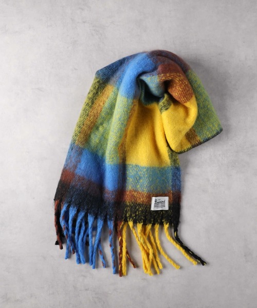 Right-on(ライトオン)の「チェック柄大判ストール(ストール/ショール・レディース・ブラウン/ブルー・ONE SIZE)」の14枚目の写真