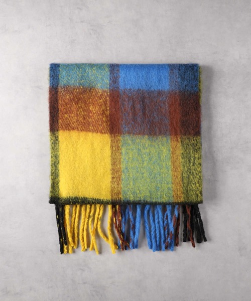 Right-on(ライトオン)の「チェック柄大判ストール(ストール/ショール・レディース・ブラウン/ブルー・ONE SIZE)」の16枚目の写真