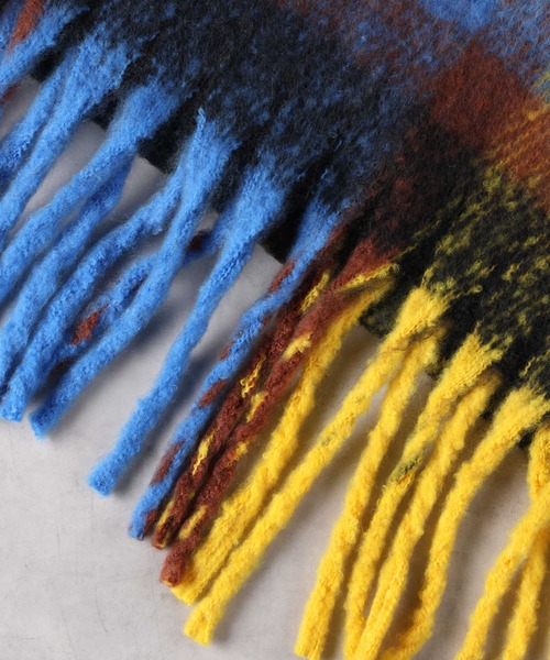 Right-on(ライトオン)の「チェック柄大判ストール(ストール/ショール・レディース・ブラウン/ブルー・ONE SIZE)」の19枚目の写真