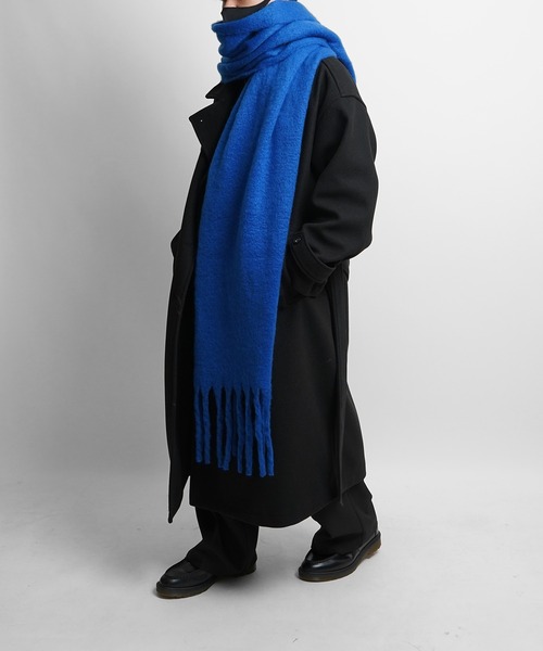 ベーシック / チェック柄 ボリュームフリンジ大判マフラー【Confirm