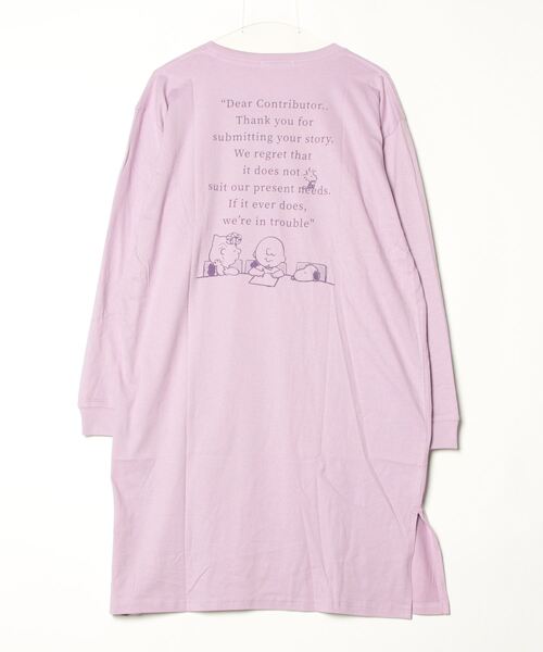 PEANUTS(ピーナッツ)の「PEANUTS プリントスーパーBIGロング長袖Tシャツ(Tシャツ/カットソー・メンズ・ブルーグレー/ピンクベージュ/杢グレー/オートミール/チャコール/ラベンダー・M/L)」の7枚目の写真