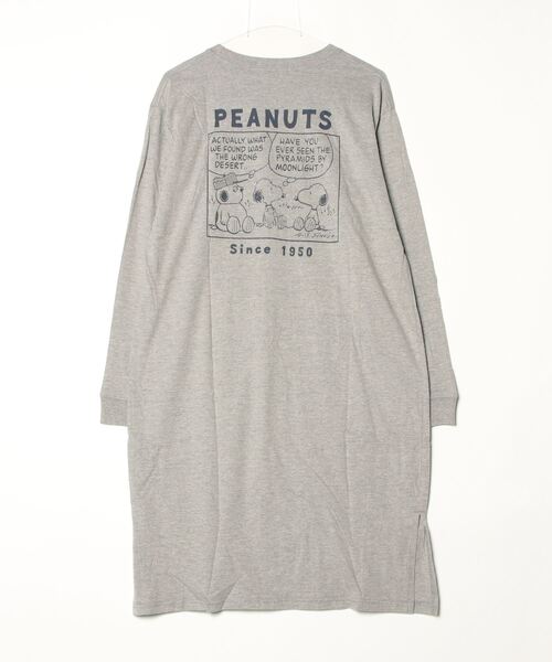 PEANUTS(ピーナッツ)の「PEANUTS プリントスーパーBIGロング長袖Tシャツ(Tシャツ/カットソー・メンズ・ブルーグレー/ピンクベージュ/杢グレー/オートミール/チャコール/ラベンダー・M/L)」の8枚目の写真