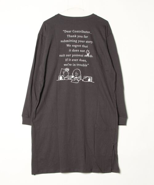 PEANUTS(ピーナッツ)の「PEANUTS プリントスーパーBIGロング長袖Tシャツ(Tシャツ/カットソー・メンズ・ブルーグレー/ピンクベージュ/杢グレー/オートミール/チャコール/ラベンダー・M/L)」の9枚目の写真