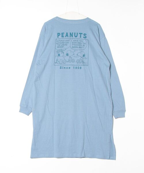 PEANUTS(ピーナッツ)の「PEANUTS プリントスーパーBIGロング長袖Tシャツ(Tシャツ/カットソー・メンズ・ブルーグレー/ピンクベージュ/杢グレー/オートミール/チャコール/ラベンダー・M/L)」の10枚目の写真