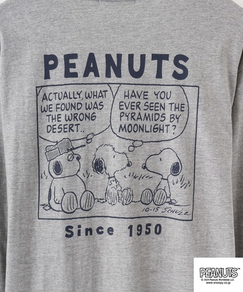 PEANUTS(ピーナッツ)の「PEANUTS プリントスーパーBIGロング長袖Tシャツ(Tシャツ/カットソー・メンズ・ブルーグレー/ピンクベージュ/杢グレー/オートミール/チャコール/ラベンダー・M/L)」の19枚目の写真