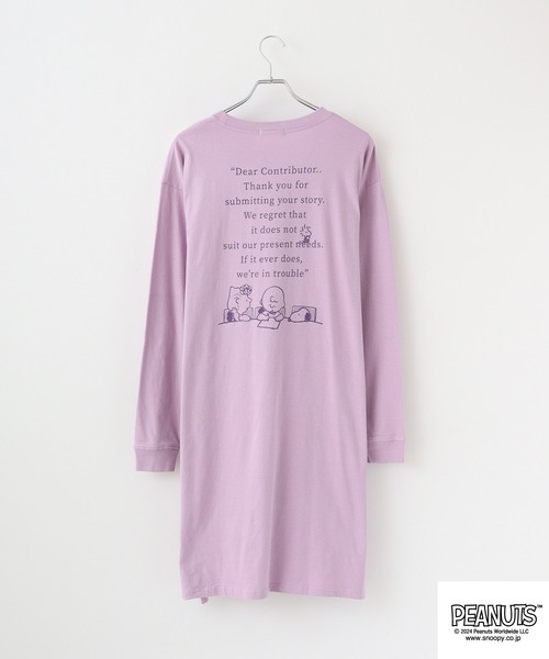 PEANUTS(ピーナッツ)の「PEANUTS プリントスーパーBIGロング長袖Tシャツ(Tシャツ/カットソー・メンズ・ブルーグレー/ピンクベージュ/杢グレー/オートミール/チャコール/ラベンダー・M/L)」の21枚目の写真