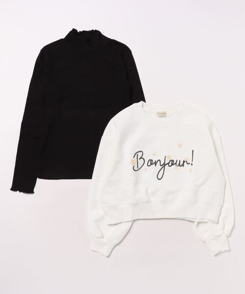 trois lapins kp（トロワラパンケーピー）の「Ｔシャツ＆トレーナーセット(140～160)（スウェット・キッズ・オフホワイト/ブラウン・140cm/150cm/160cm）」の2枚目の写真