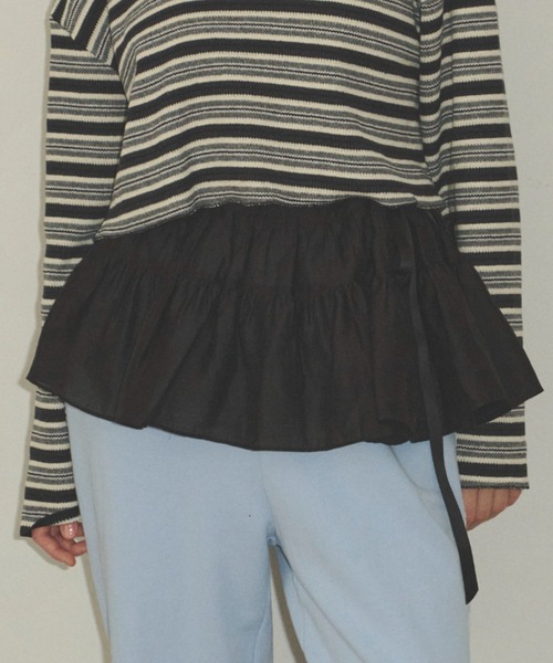 GIUNON(ジウノン)の「adjustable mini sheer skirt / アジャスタブルミニシアースカート(スカート・レディース・ブラック/ホワイト・FREE)」の15枚目の写真