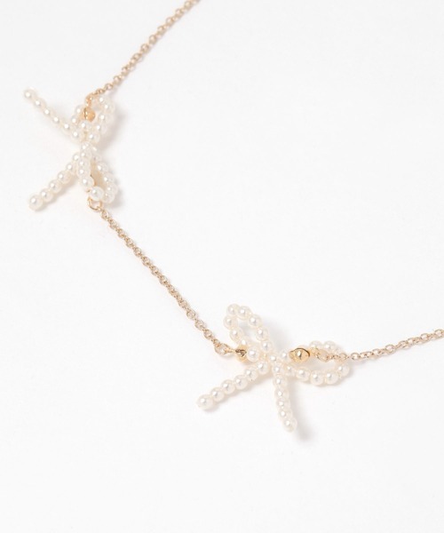 Heather(ヘザー)の「メニーパールリボンネックレス 249283(ネックレス・レディース・シルバー/ゴールド・ONE SIZE)」の4枚目の写真