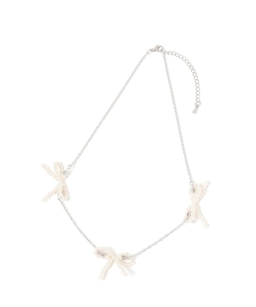 Heather(ヘザー)の「メニーパールリボンネックレス 249283(ネックレス・レディース・シルバー/ゴールド・ONE SIZE)」の5枚目の写真