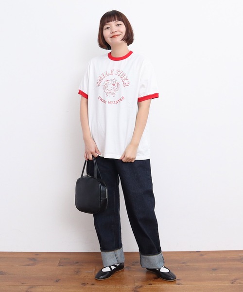 売れ筋商品|||CHILD WOMAN チャイルドウーマン  smile tiger リンガーTシャツ CHILD WOMAN - smile tiger リンガーTシャツ (0101CT006251