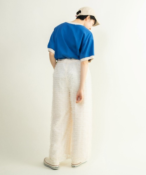 CHILD WOMAN（チャイルドウーマン）の「smile tigerリンガーTシャツ（Tシャツ/カットソー・レディース・ブルー/ホワイト・FREE）」の8枚目の写真