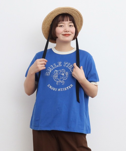 売れ筋商品|||CHILD WOMAN チャイルドウーマン  smile tiger リンガーTシャツ smile tigerリンガーTシャツ（Tシャツ/カットソー）｜CHILD