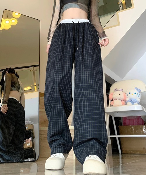 格子柄ストレートパンツ（その他パンツ）｜ENLIKE（エンリケ）の