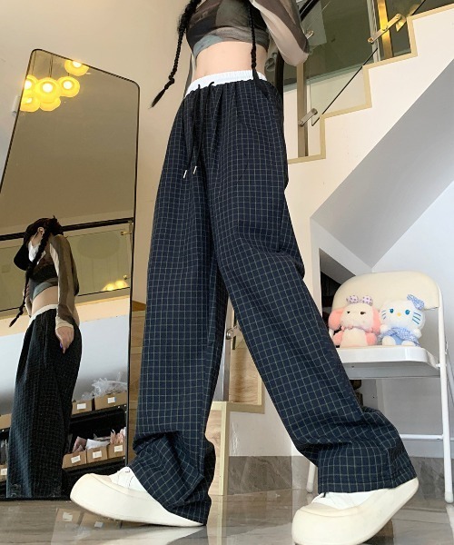 格子柄ストレートパンツ（その他パンツ）｜ENLIKE（エンリケ）の