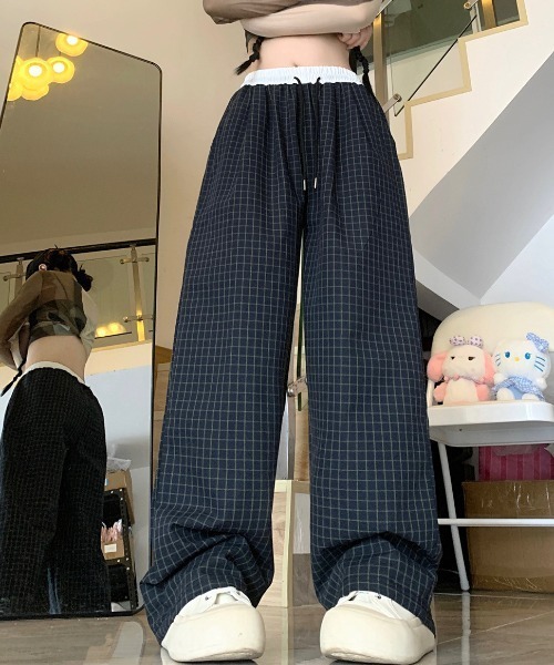 新品登場 格子柄ストレートパンツ（その他パンツ）｜ENLIKE（エンリケ）の パンツ