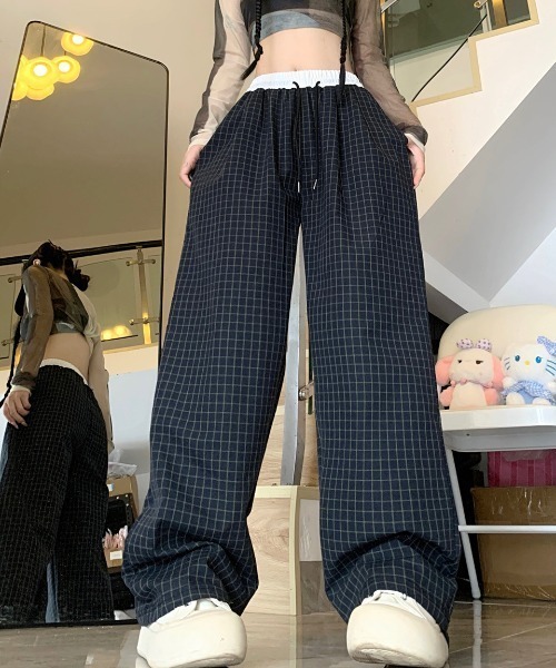 格子柄ストレートパンツ（その他パンツ）｜ENLIKE（エンリケ）の