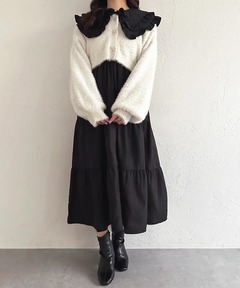 LINEN RAFFLE APRON DRESS リネンラッフルエプロンドレス LINEN RAFFLE APRON DRESS リネンラッフルエプロンドレス