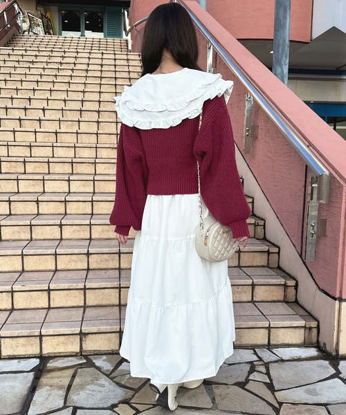 apres jour(アプレジュール)の「フリルW襟ワンピース【ZOZOTOWN限定アイテム】(ワンピース・レディース・ベージュ/ブラック/オフホワイト・X-LARGE/フリー)」の20枚目の写真
