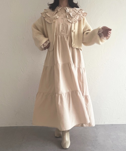 apres jour(アプレジュール)の「フリルW襟ワンピース【ZOZOTOWN限定アイテム】(ワンピース・レディース・ベージュ/ブラック/オフホワイト・X-LARGE/フリー)」の10枚目の写真
