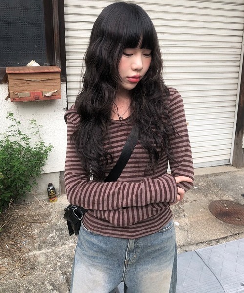 anyonemore(エニワンモア)の「ヴィンテージウォッシングワイドロングストレートデニムパンツ(デニムパンツ・レディース・ブルー・LARGE/MEDIUM/SMALL)」の5枚目の写真