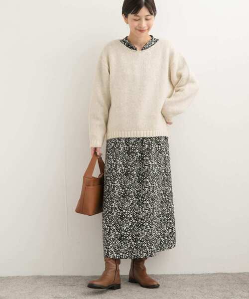 URBAN RESEARCH DOORS（アーバンリサーチドアーズ）の「フラワープリントワンピース（ワンピース・レディース・ブラック/ネイビー・MEDIUM）」の3枚目の写真