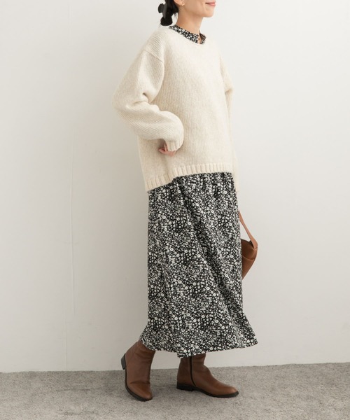 極美品♪かぐれ アーバンリサーチ プリントピンタックワンピース 花柄 ITEMS URBANRESEARCH（アイテムズ アーバンリサーチ）の「花柄プリント